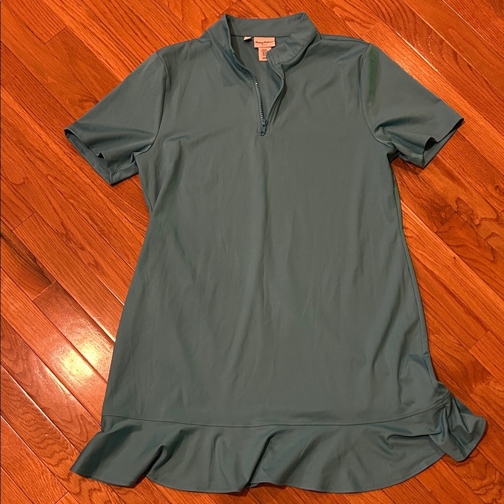Tommy Bahama Blue Zip-Up Mini Dress